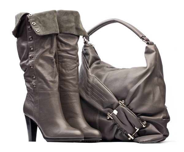 grey boots bag