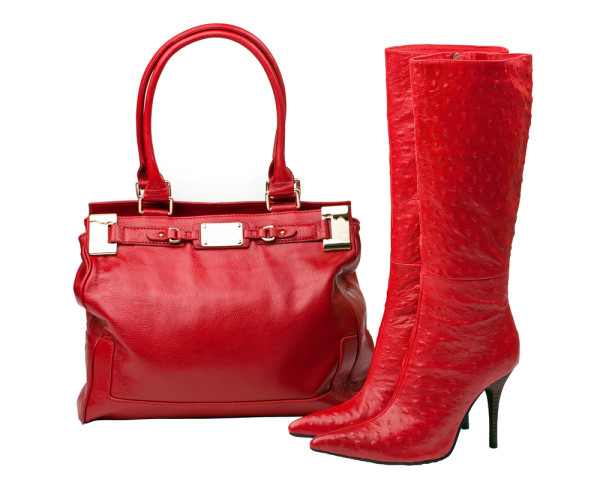 red boots bag